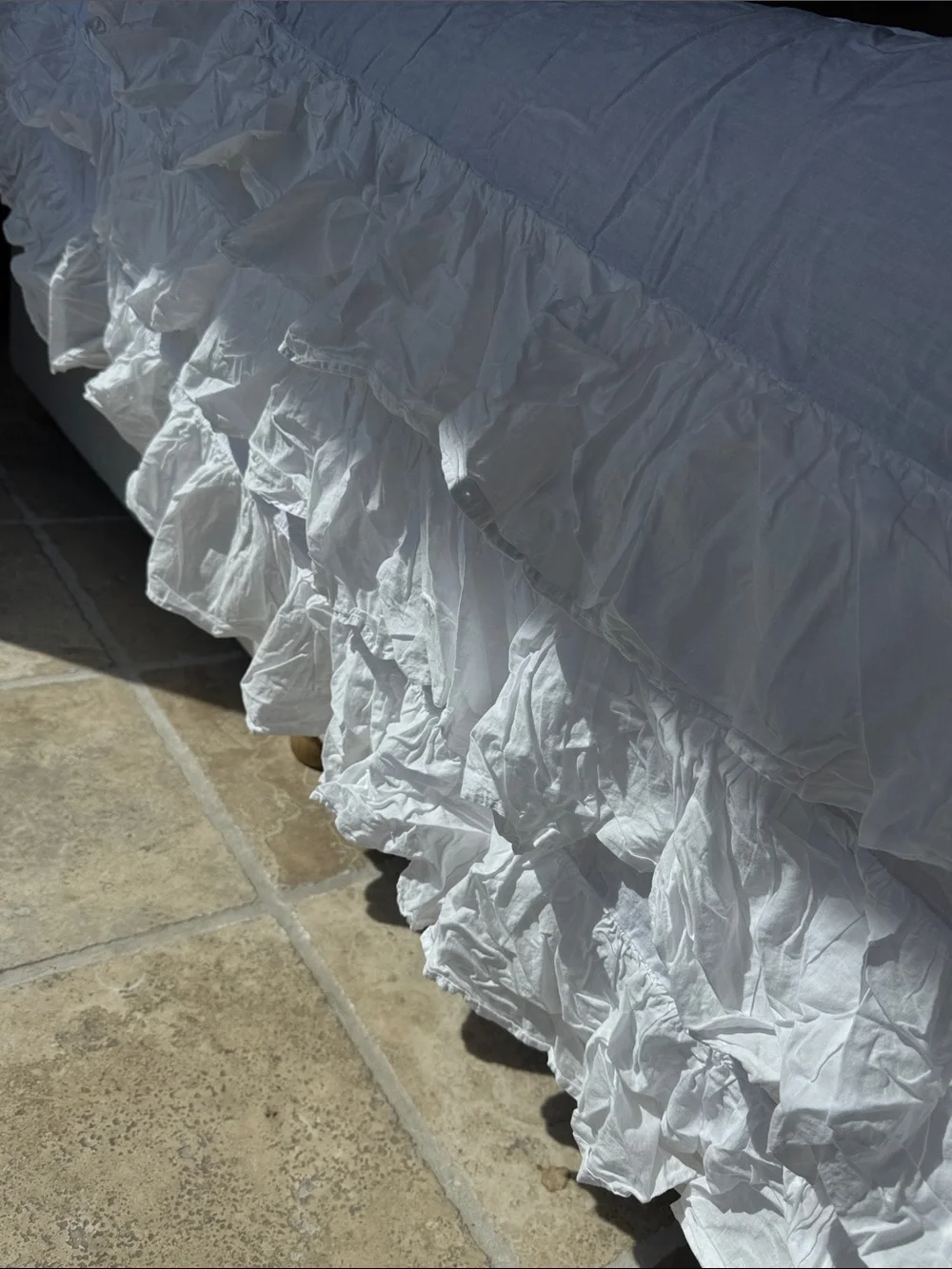 White Ruffled Bedskirt - Elegant Home Bedding